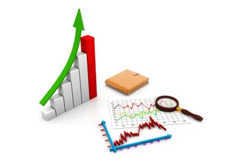 Business graph analyzing Stock Illustration