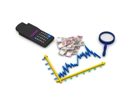 Business graph analyzing Stock Illustration