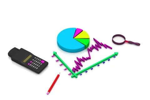 Business graph analyzing Stock Illustration