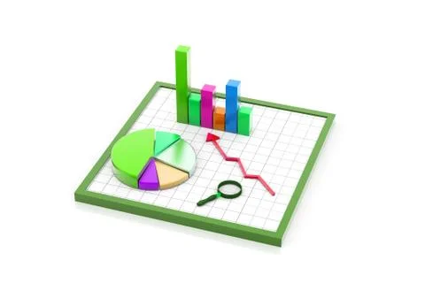 Business graph analyzing Stock Illustration