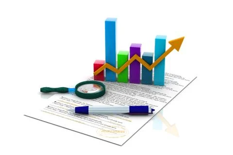 Business graph analyzing Stock Illustration