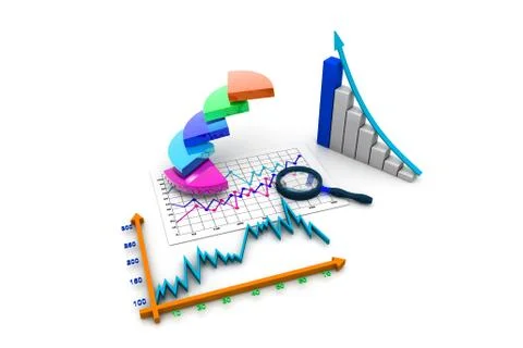 Business graph analyzing Stock Illustration