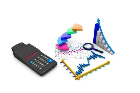 Business graph analyzing Stock Illustration