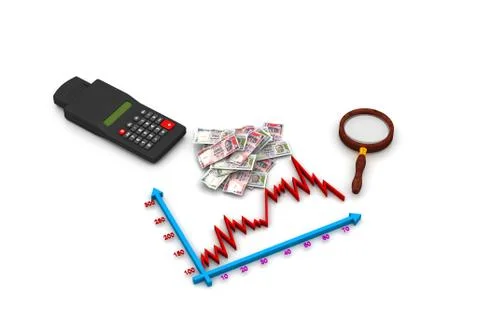 Business graph analyzing Stock Illustration