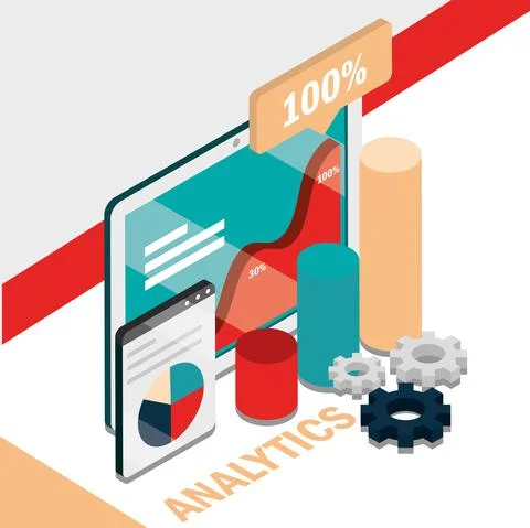 Business graph and analytics data Ilustración de archivo