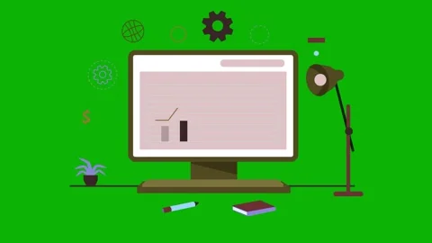Business Graph and Chart Animation on Computer | Data Analytics and Statistics V Stock Footage 314919257