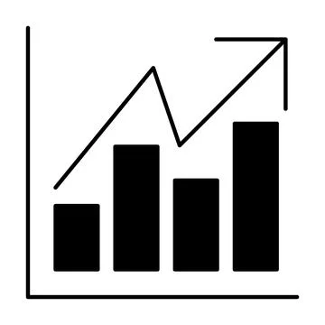 Business graph and chart icon for data analysis and financial growth. Vector 스톡 일러스트