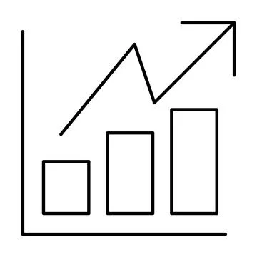 Business graph and chart icon for data analysis and financial growth. Vector  イラスト素材