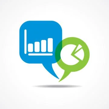 Business graph and chart in message bubble stock vector Stock Illustration
