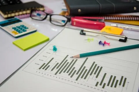 Business graph and chart Stock Photos