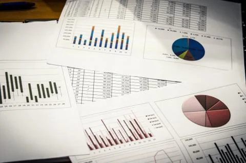 Business graph and chart Stock Photos