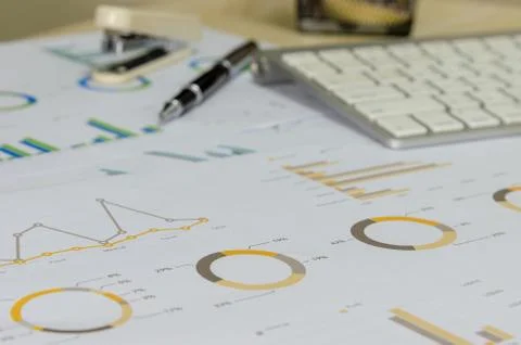 Business graph and chart Stock Photos