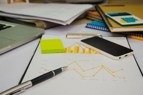 Business graph and chart Stock Photos