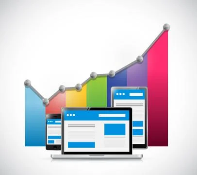 Business graph and electronics 스톡 일러스트