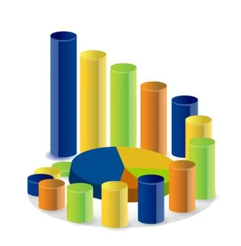 Business graph and pie chart illustration Illustrazione stock