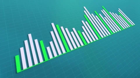 Business graph animation on a realistic screen, animated chart diagonally Stock Footage 298093364