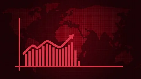 Business Graph Animation on World Map Background Stock-Footage 309886108