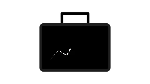 Business Graph Arrow Chart with bag Icon Animation for Financial Insights. Stock Footage 286145533
