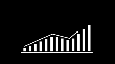 Business graph arrow direction icon animated video Stock Footage 308096478