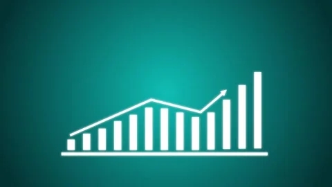 Business graph arrow direction icon animated video Stock Footage 308096491