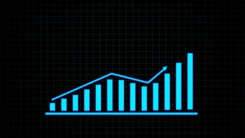 Business graph arrow direction icon animated video Stock Footage 308096494