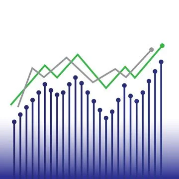 Business graph with arrow. a graphic of a graph with line theme Stock Illustration