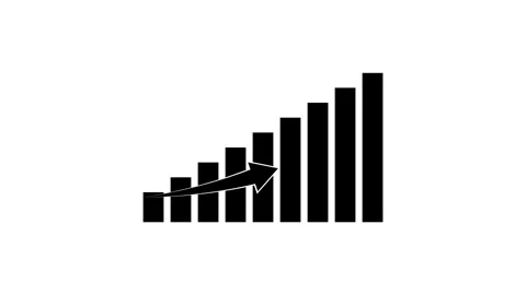 Business graph with arrow growth icon animated Stock Footage 336549645