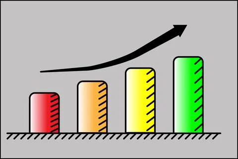 Business graph with arrow Stock Illustration