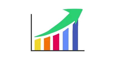 Business graph with arrow rocket animation 4k Stock Footage 267935509