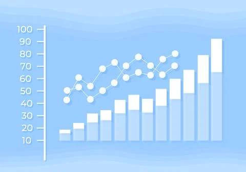 Business graph with arrow. vector illustration Stock Illustration