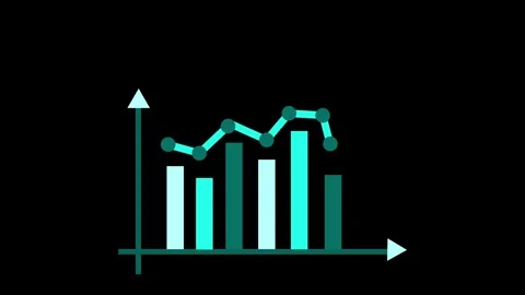 Business graph bar chart with trend line animation Stock Footage 329114536