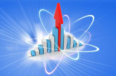 Business graph blue background Stock Illustration