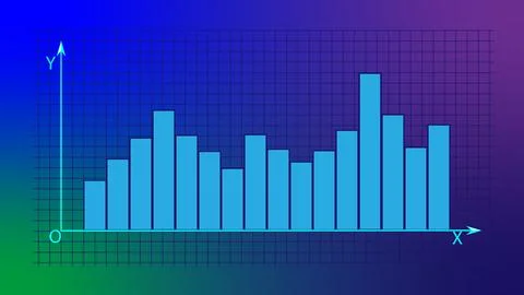 Business Graph Chart arrows and indicating profit in the colorful background. 스톡 일러스트