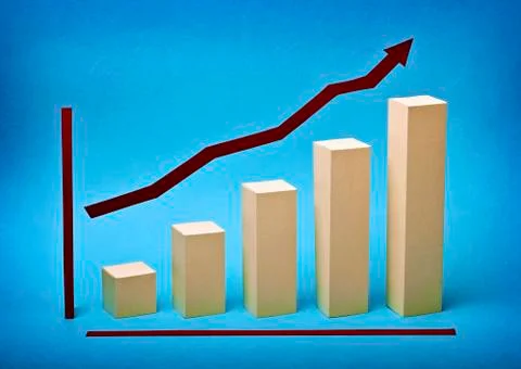 Business graph chart growth made ??out of paper Stock Photos