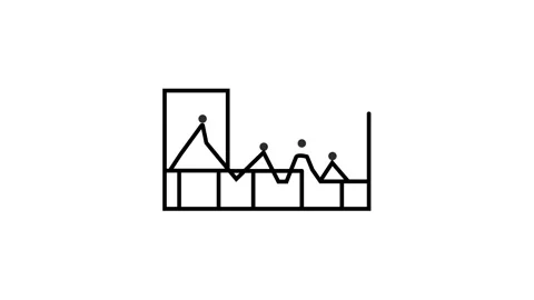 Business Graph Chart Icon Animation on a white background. Stock Footage 286145060