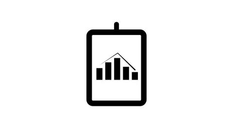 Business Graph Chart Icon Animation on a page. For Financial Insights. Stock Footage 286145082