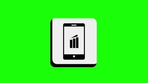 Business Graph Chart Icon Animation in phone with green screen. Stock Footage 286145520