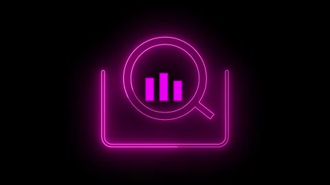 Business Graph Chart Icon Animation with search icon for Financial Insights. Stock Footage 286145604