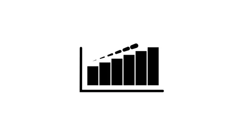 Business graph chart icon animation with up arrow line. Stock Footage 286145638