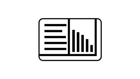 Business graph chart icon animation with black stock line. Stock Footage 286145649