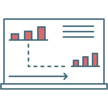 Business graph chart icon vector growth bar Stock Illustration