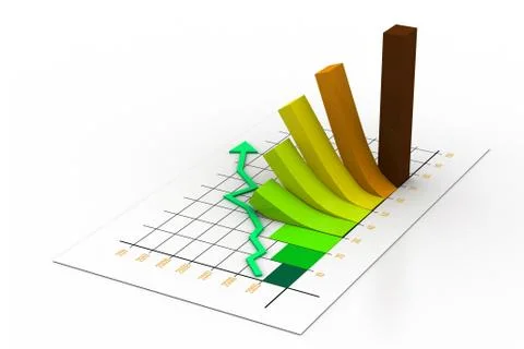 Business graph with chart Stock Illustration