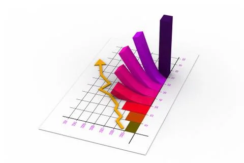 Business graph with chart Stock Illustration