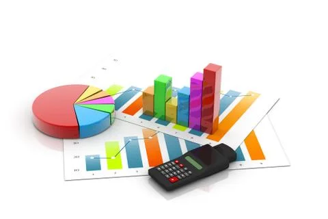Business graph with chart Illustrazione stock