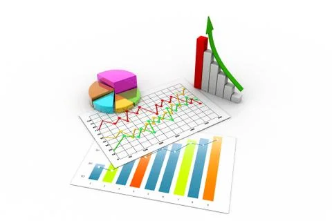 Business graph with chart Stock Illustration