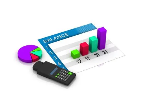 Business graph with chart Stock Illustration
