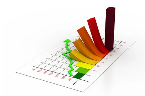 Business graph with chart Illustrazione stock