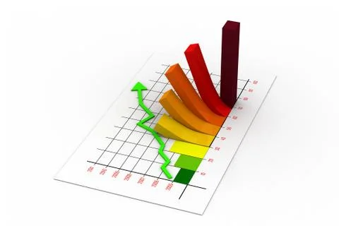 Business graph with chart Stock Illustration