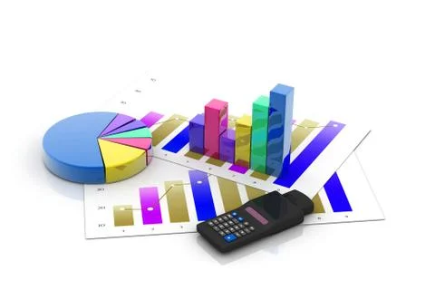 Business graph with chart Stock Illustration