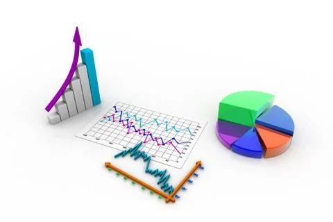 Business graph with chart Stock Illustration